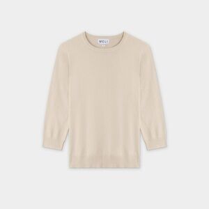 Fame on Central Meli Basic Crew Sweater in Ivory size M